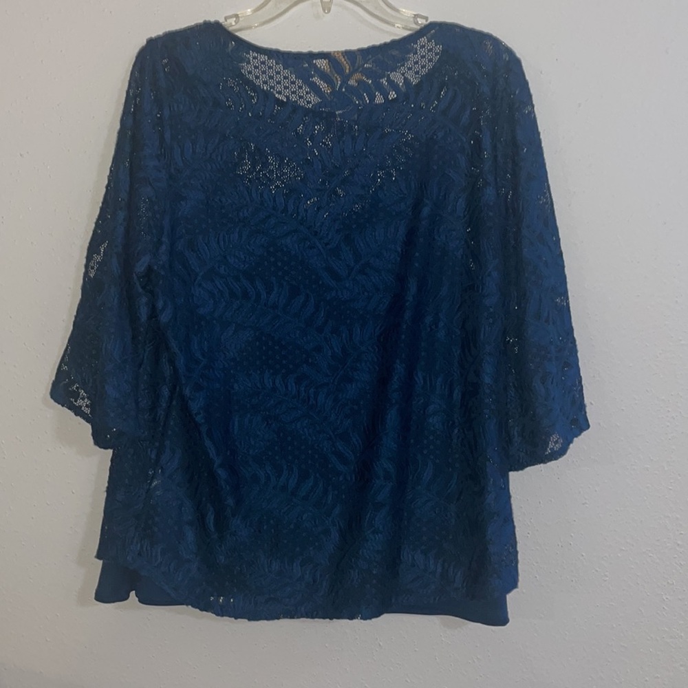 Ruby Rd. Blouse Size Pxl Petite Euc Blue - image 5